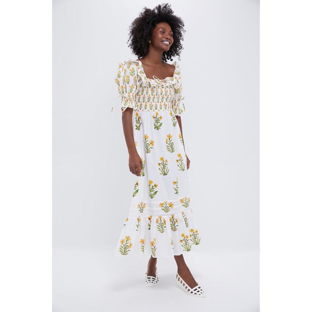 PINK CITY PRINTS Buttercup Meadow Meryl Dress Size L NWT Retail $282